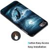 AIRWEE Case for iPod Touch 5th/6th/7th Generation, Slim Fit Shockproof & Lightweight Durable Cover for Apple iPod Touch, Drop Protection Hard PC Shell for Women Girls Men, Moon Dolphin Jump view 3
