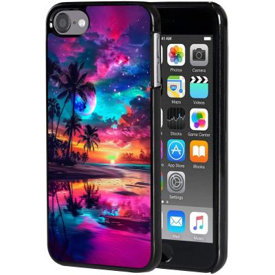 AIRWEE Case for iPod Touch 5th/6th/7th Generation, Slim Fit Shockproof & Lightweight Durable Cover for Apple iPod Touch, Drop Protection Hard PC Shell for Women Girls Men, Sunset Beach