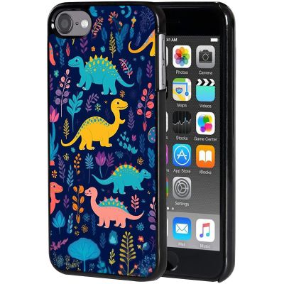 AIRWEE Case for iPod Touch 5th/6th/7th Generation, Slim Fit Shockproof & Lightweight Durable Cover for Apple iPod Touch, Drop Protection Hard PC Shell for Women Girls Men, Cute Color Dinosaur