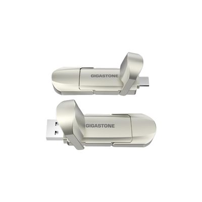 Gigastone Duo Pro Flip USB-A+C 512GB (2-Pack) Dual External Portable SSD 500MB/s Supports Apple 4K 60fps ProRes HDR Video Recording USB3.2 Gen 2 for iPhone 16 PS5 Mac iPad Laptop Android