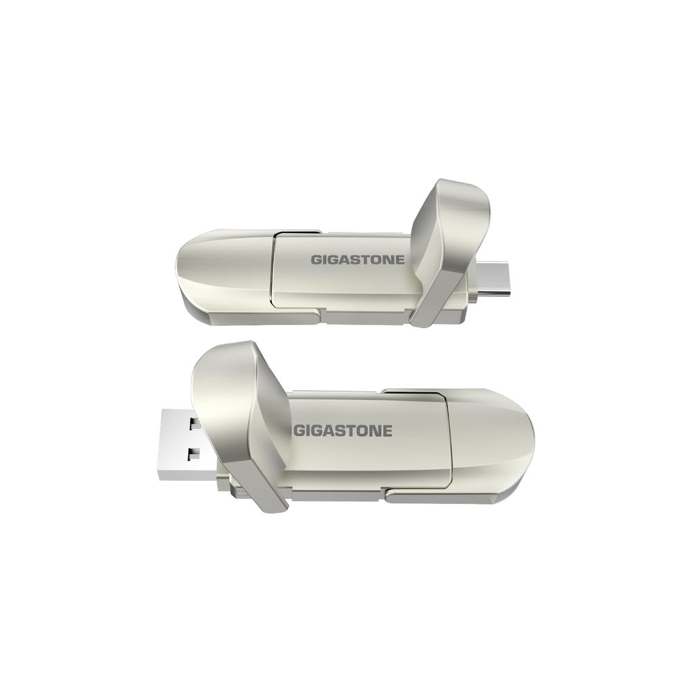 Gigastone Duo Pro Flip USB-A+C 512GB (2-Pack) Dual External Portable SSD 500MB/s Supports Apple 4K 60fps ProRes HDR Video Recording USB3.2 Gen 2 for iPhone 16 PS5 Mac iPad Laptop Android
