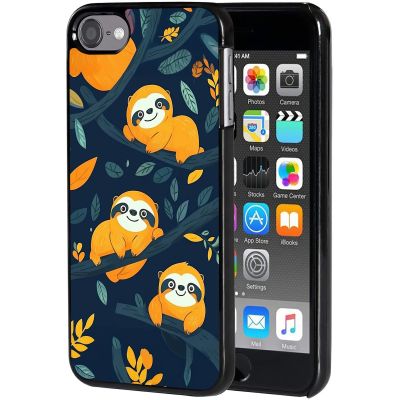 AIRWEE Case for iPod Touch 5th/6th/7th Generation, Slim Fit Shockproof & Lightweight Durable Cover for Apple iPod Touch, Drop Protection Hard PC Shell for Women Girls Men, Cute Yellow Sloth