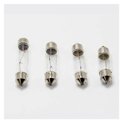 Auspix 10pcs Double pointed reading car trunk small lamp beads 12V24V30V36V5W10W two pointed bulb olive light(10 x 39mm 12V5W)