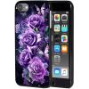 AIRWEE Case for iPod Touch 5th/6th/7th Generation, Slim Fit Shockproof & Lightweight Durable Cover for Apple iPod Touch, Drop Protection Hard PC Shell for Women Girls Men, Purple Butterfly Rose view 1