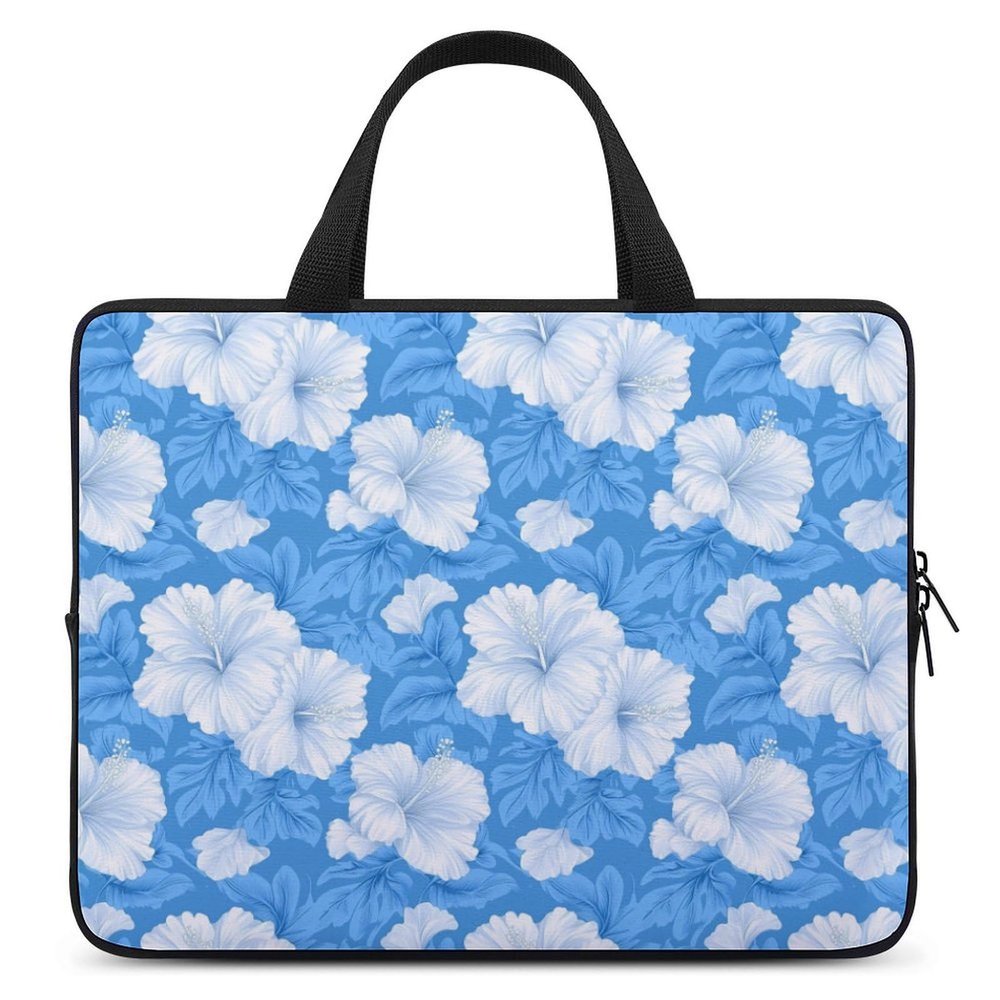 Cute Hibiscus Flower Print Laptop Bag Tablet Protective Sleeve Waterproof Computer Bags for Carrying 10inch