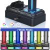 KDD Headphone Stand with USB A&C Charger Ports - RGB Controller Stand with Detachable Hooks - Rotatable Headset Hanger & Device Slot for Phones/Tablets - Drawer Storage Base for Gaming Desk Organizer view 3