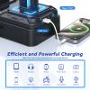 KDD Headphone Stand with USB A&C Charger Ports - RGB Controller Stand with Detachable Hooks - Rotatable Headset Hanger & Device Slot for Phones/Tablets - Drawer Storage Base for Gaming Desk Organizer view 4