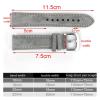 FYXT Suede Leather Watch Strap 18mm 19mm 20mm 22mm Band Vintage Handmade Watchband Grey Brown Replacement Belts For Watch Accessories(Black,22mm) view 3