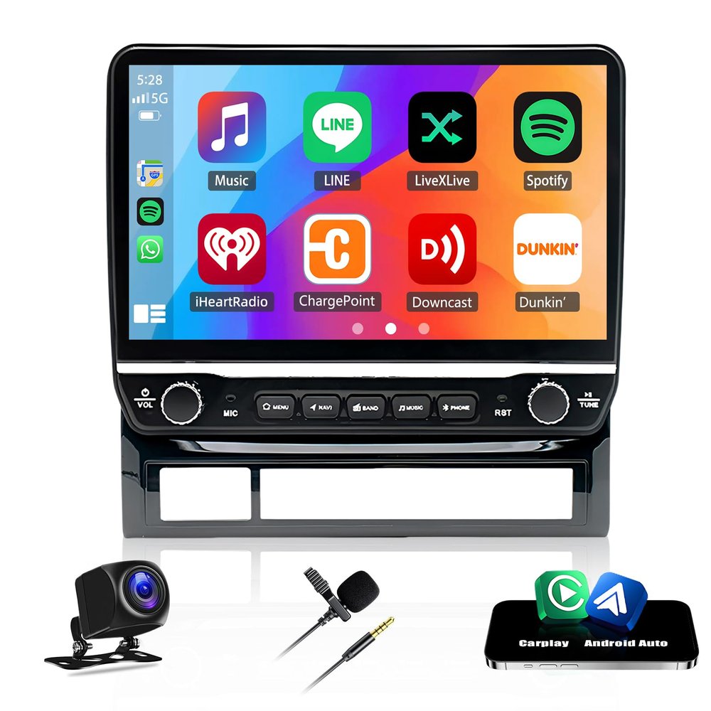 10'' Car Stereo Radio for Toyota Tacoma 2005 2006 2007 2008 2009 2010 2011 2012 2013 2014 2015 with Wireless CarPlay Android Auto, Touch Screen GPS WiFi Bluetooth FM/RDS SWC AHD Backup Camera