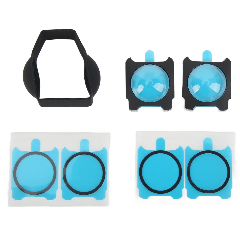 QANYEGN PC Lens Guards, Camera Lens Guards, Adhesive Panoramic Lens Protective Mirror Screen with Silicone Protective Cover for R RS Action Camera