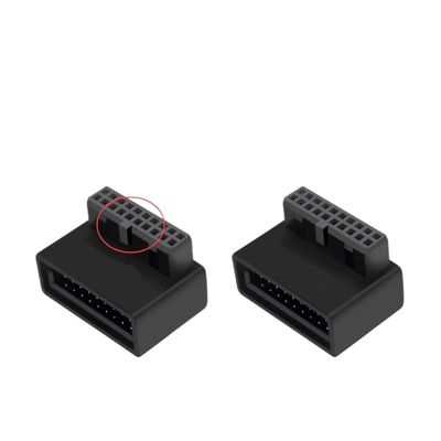 FTOMIKA ATX 24 Pin to 90 Degree Power Plug Adapter Mainboard Motherboard Power Supply Cable Connectors Modular(B 19Pin 2PCS)
