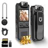 SixBondsCam 4K Body Camera with Audio and Video Recording, 128GB Mini Wearable Cam with Magnetic Lanyard, Body Worn Camera for Travel, Cycling, Work Security, Police Law Enforcement view 1