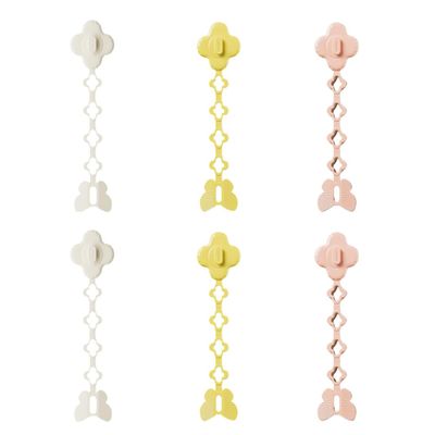 Decorative Butterfly Cable Organizer, Wall-Mounted Cord Management Clips in White, Yellow, Pink, 6-Pack