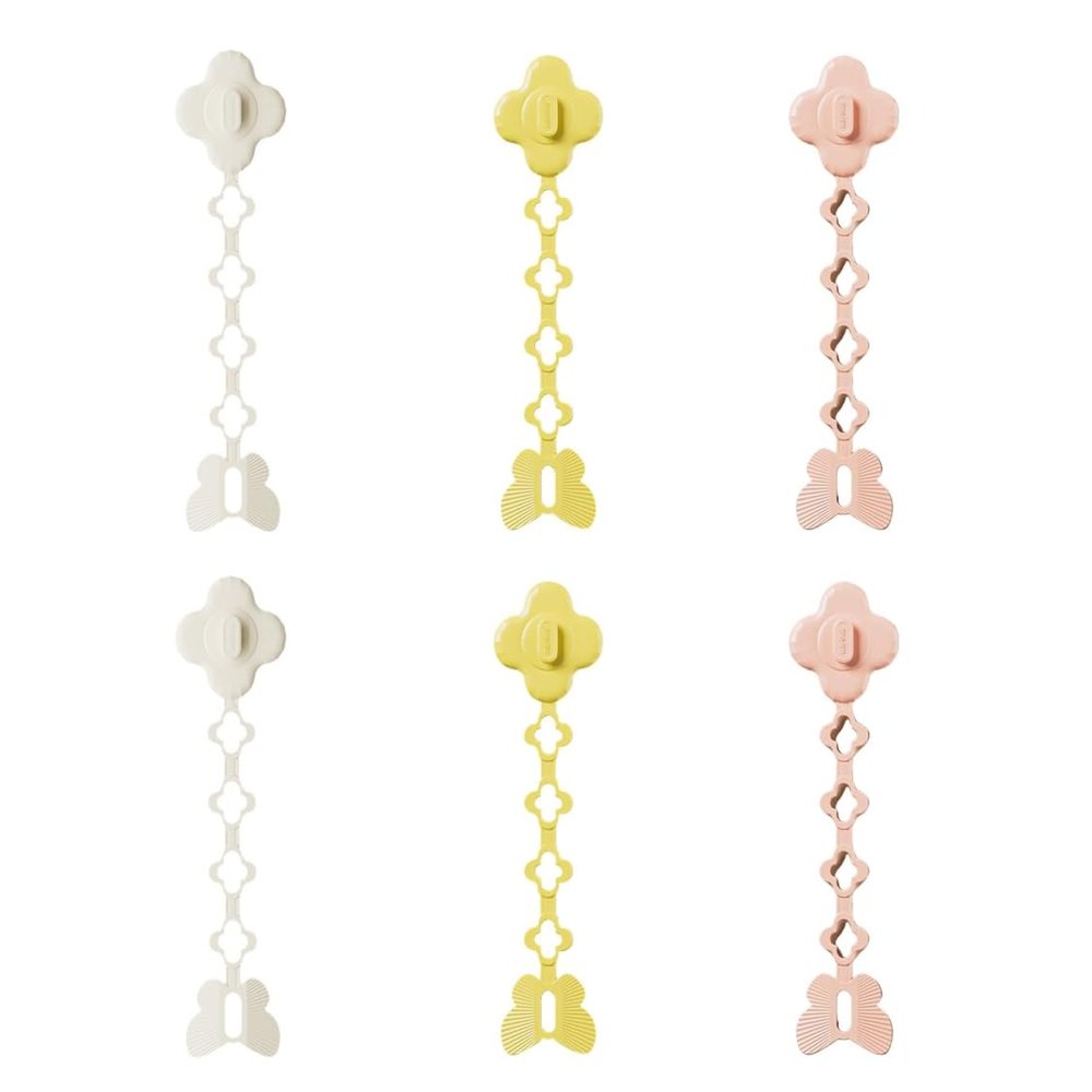 Decorative Butterfly Cable Organizer, Wall-Mounted Cord Management Clips in White, Yellow, Pink, 6-Pack