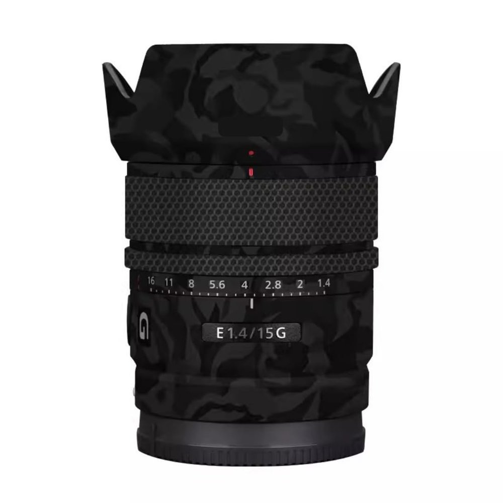 Lens Skin Vinyl Wrap Film Camera Protective Sticker for Sony E 15mm F1.4 G Photography Accessories 15 F 1.4 G(Shadow Camo Black)