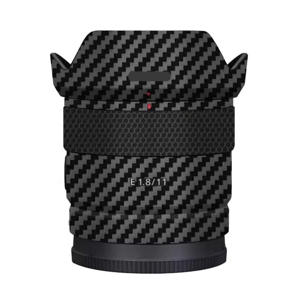 Camera Skin Wrap Lens Skins Protector Anti-Scratch Coat Wrap Cover Sticker for Sony E 11mm F1.8 G(Carbon Fiber Black)