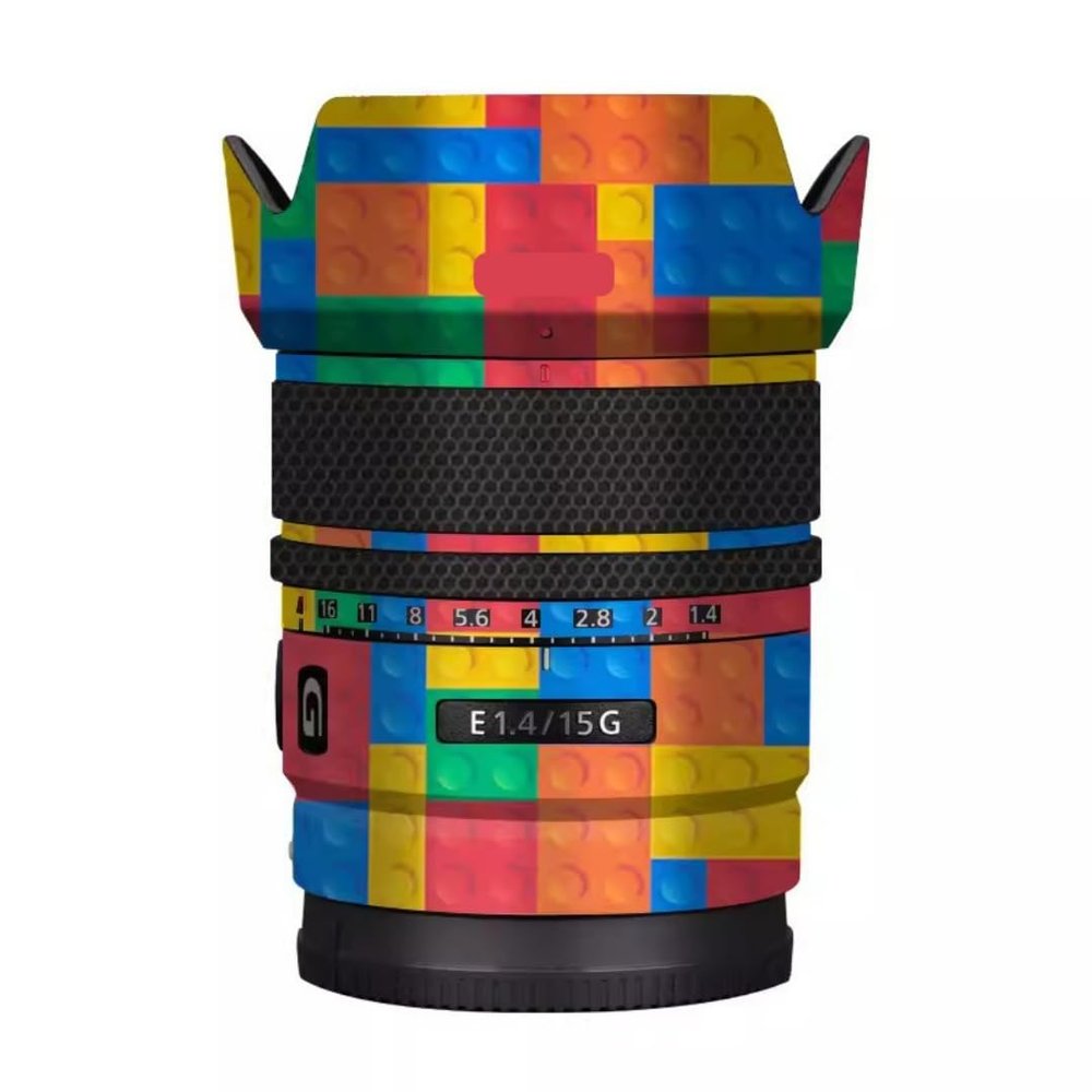 Lens Skin Vinyl Wrap Film Camera Protective Sticker for Sony E 15mm F1.4 G Photography Accessories 15 F 1.4 G(Toy Brick Colorful)