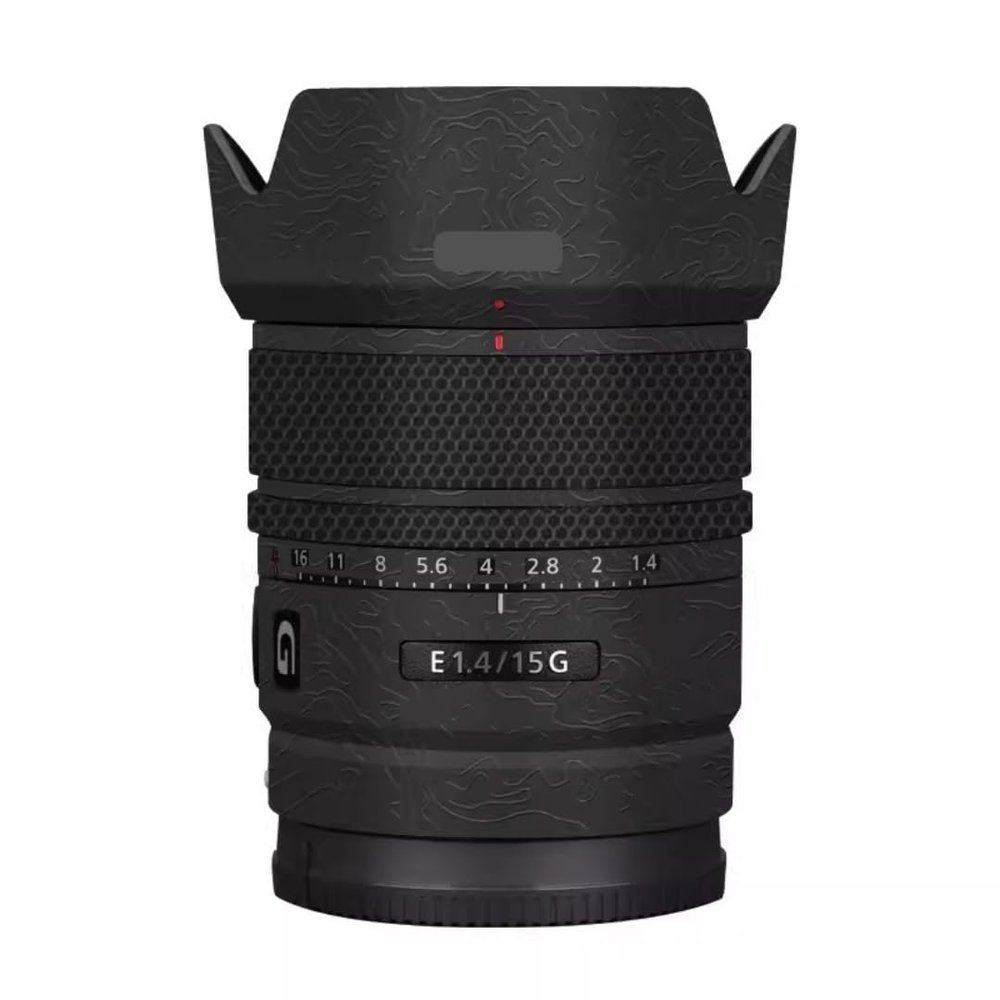 Lens Skin Vinyl Wrap Film Camera Protective Sticker for Sony E 15mm F1.4 G Photography Accessories 15 F 1.4 G(Contour Black)