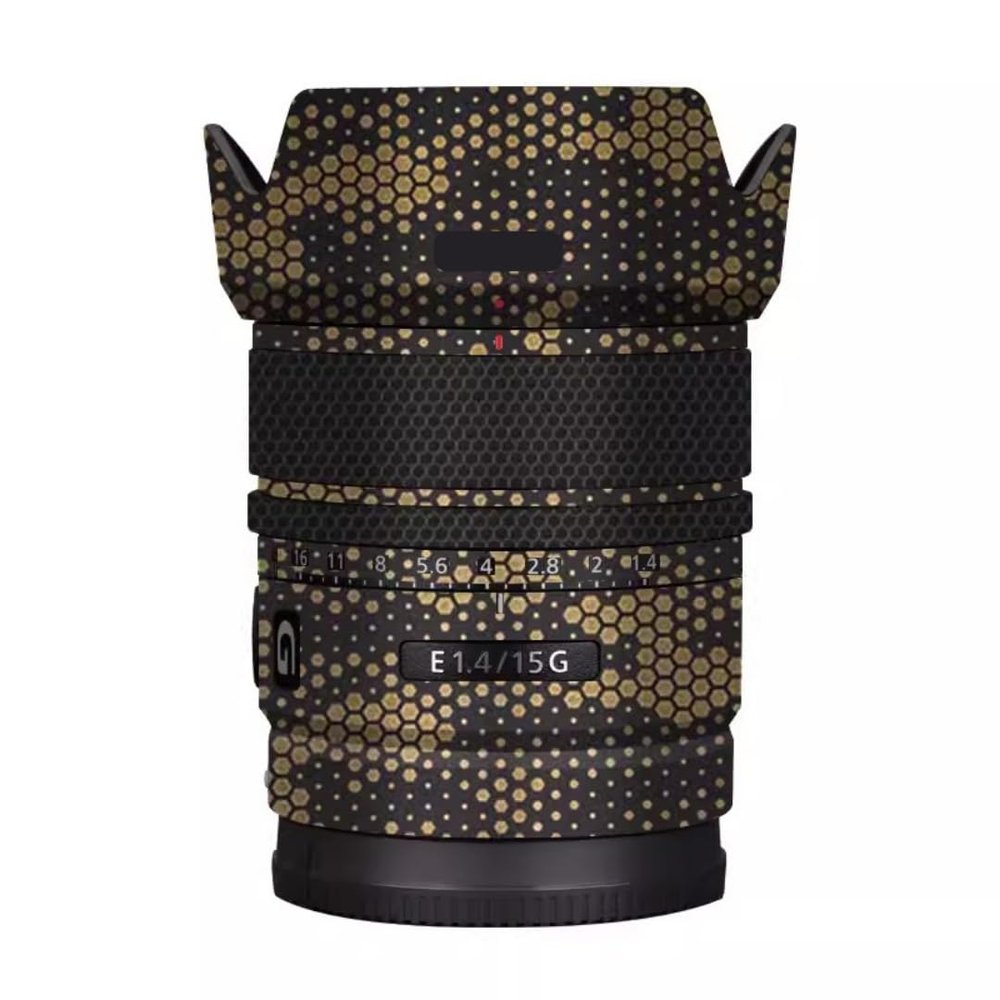 Lens Skin Vinyl Wrap Film Camera Protective Sticker for Sony E 15mm F1.4 G Photography Accessories 15 F 1.4 G(Mamba Gold)