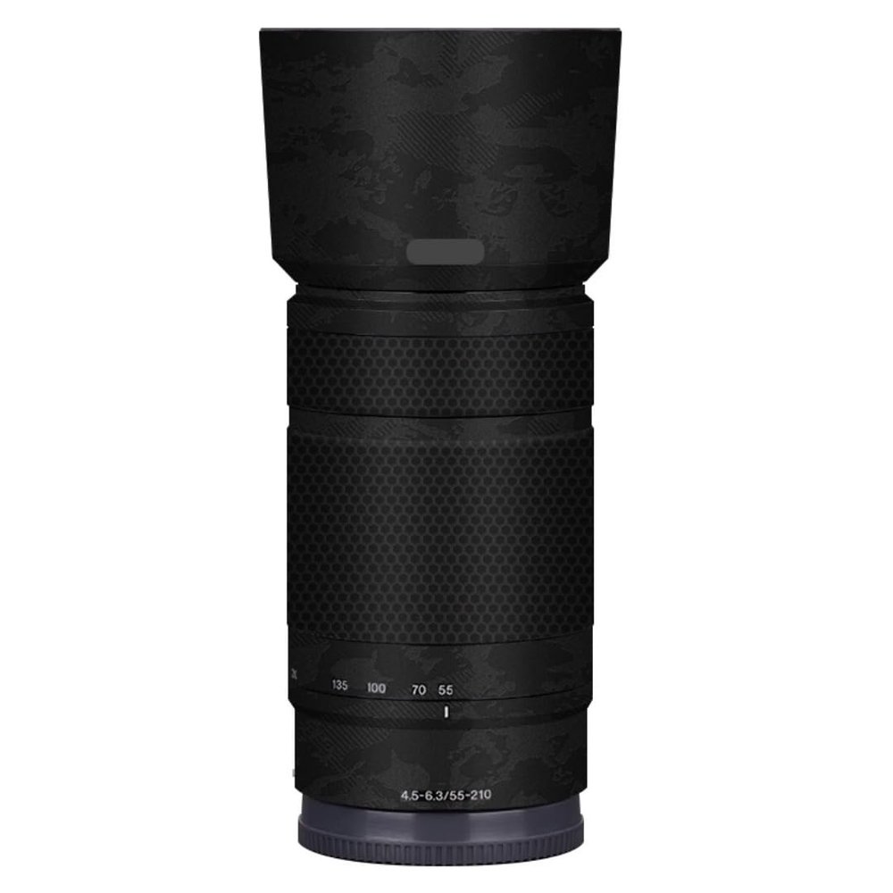 Skin Lens Camera Skin Wrap Vinyl Protective Sticker Photography Accessories for Sony E 55-210mm F4.5-6.3 55-210(Knight Black)