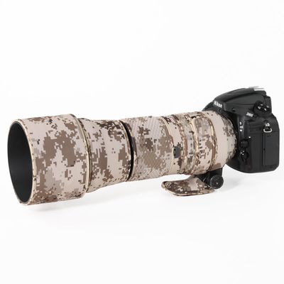 CHASING BIRDS Lens Camouflage Waterproof Coat for Nikon AF-S 200-500mm f/5.6E ED VR Rainproof Lens Protective Cover (Brown Grid, with 2.0X TC (TC-20E II))
