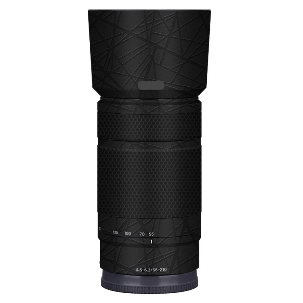 Skin Lens Camera Skin Wrap Vinyl Protective Sticker Photography Accessories for Sony E 55-210mm F4.5-6.3 55-210(Cross Ultra Black)