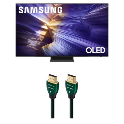 Samsung QN48S90FAEXZA 48 Inch 4K OLED Smart TV with an AudioQuest Forest 1.5M 48G 8K-10K HDMI Digital Cable (2025)