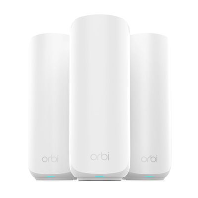 NETGEAR Orbi 360 Series Dual-Band WiFi 7 Mesh Network System for Home (RBE363) Wireless Router + 2 Extenders, Security Features, 5 Gbps, Covers 6,000 sq.ft., 70 Devices, 2.5GB Internet Port, BE5000