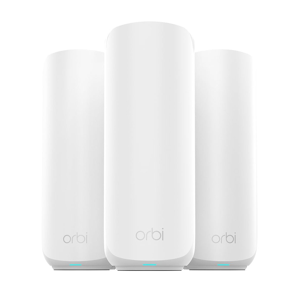 NETGEAR Orbi 360 Series Dual-Band WiFi 7 Mesh Network System for Home (RBE363)  Wireless Router + 2 Extenders, Security Features, 5 Gbps, Covers 6,000 sq.ft., 70 Devices, 2.5GB Internet Port, BE5000