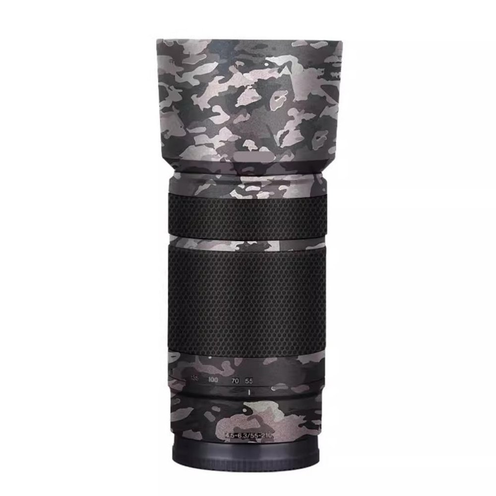 Skin Lens Camera Skin Wrap Vinyl Protective Sticker Photography Accessories for Sony E 55-210mm F4.5-6.3 55-210(Field Camouflage)