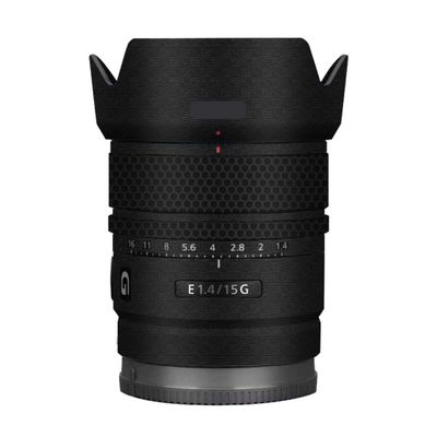 Lens Skin Vinyl Wrap Film Camera Protective Sticker for Sony E 15mm F1.4 G Photography Accessories 15 F 1.4 G(Armor Fiber Black)