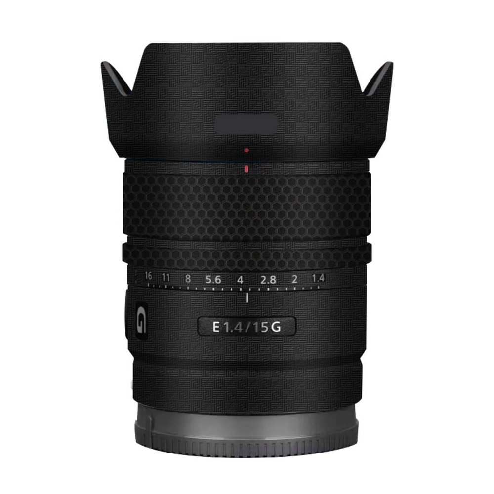 Lens Skin Vinyl Wrap Film Camera Protective Sticker for Sony E 15mm F1.4 G Photography Accessories 15 F 1.4 G(Armor Fiber Black)