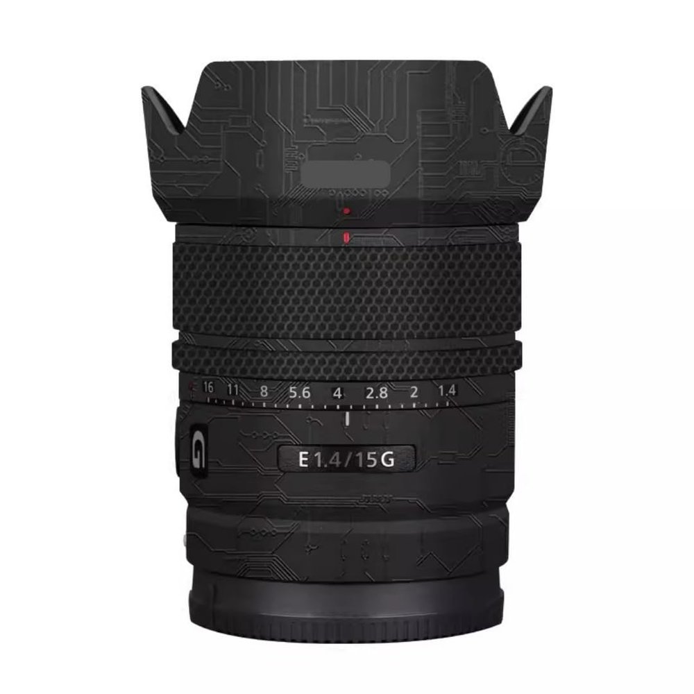 Lens Skin Vinyl Wrap Film Camera Protective Sticker for Sony E 15mm F1.4 G Photography Accessories 15 F 1.4 G(Circuit Black)