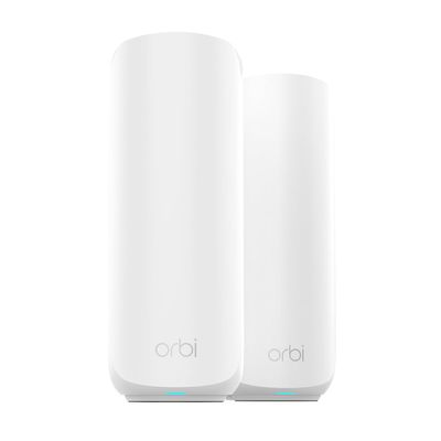 NETGEAR Orbi 360 Series Dual-Band WiFi 7 Mesh Network System for Home (RBE362) Wireless Router + 1 Extender, Security Features, 5 Gbps, Covers 4,000 sq.ft., 70 Devices, 2.5GB Internet Port, BE5000