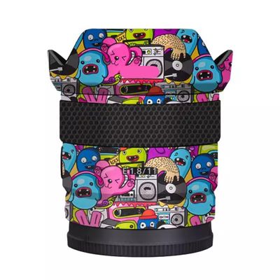 Camera Skin Wrap Lens Skins Protector Anti-Scratch Coat Wrap Cover Sticker for Sony E 11mm F1.8 G(Graffiti Pink)