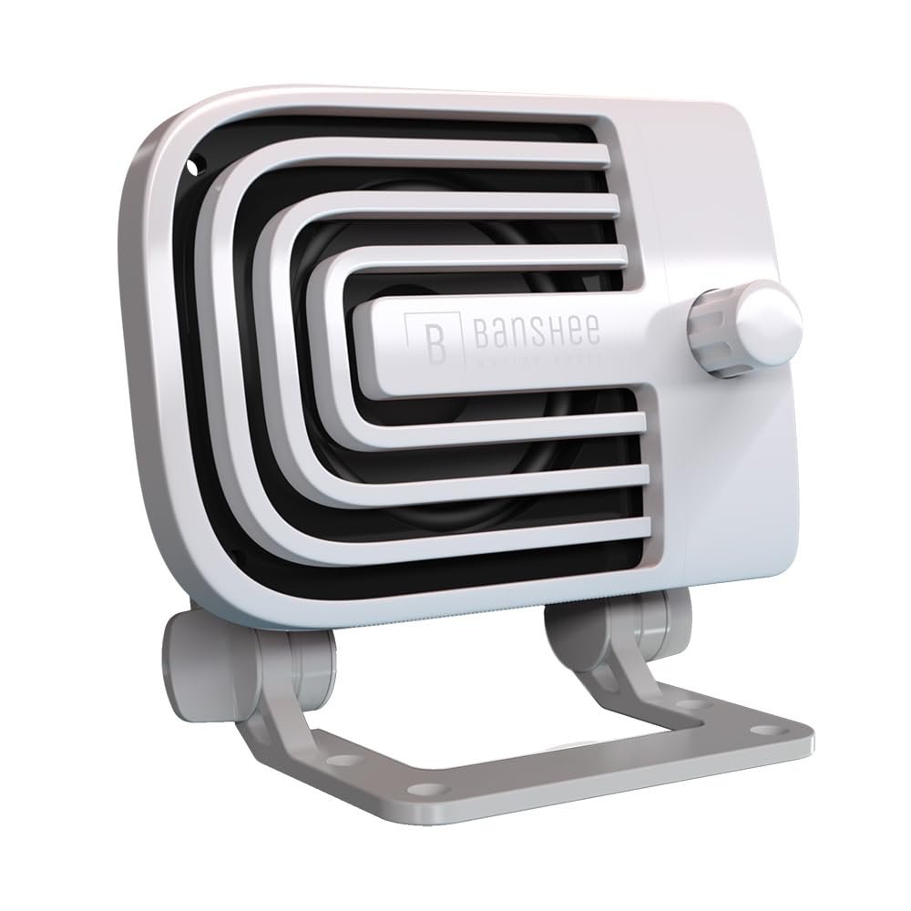 Active VHF Speaker - White by Banshee Marine Audio