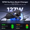 127W Microsoft Surface Book 3 Laptop Charger for 102W Surface Book 2, Book1, Surface Laptop Studio 2,1,i5,i7, Windows Surface Pro/Laptop/Go/Tablet, 15V8A AC Power Adapter, High Speed Cable 10FT, LED view 3