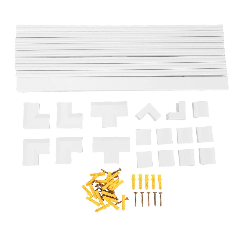 banapoy 10Pcs Cord Hider Kit, Cord Covers Paintable Cable Raceway TV Cable Hider Wall Kit, for 4-5 Ethernet or 5-6 Copper Wires Management, W25mmxH13mm, White