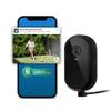 Arlo Essential Security Camera 2K (2025 Release) + 6 Months of Secure Plus Plan - Continuous Wired Plug-in Power Outdoor Camera, Person Recognition, Package Detection, Animated Preview, 1 Cam, Black view 1