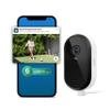 Arlo Essential Security Camera 2K (2025 Release) + 6 Months of Secure Plus Plan - Continuous Wired Plug-in Power Outdoor Camera, Person Recognition, Package Detection, Animated Preview, 1 Cam, White view 1