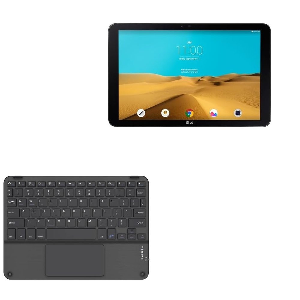 BoxWave Keyboard Compatible with LG G Pad II 10.1 - SlimKeys Bluetooth Keyboard with Trackpad, Portable Slim TouchPad - Jet Black