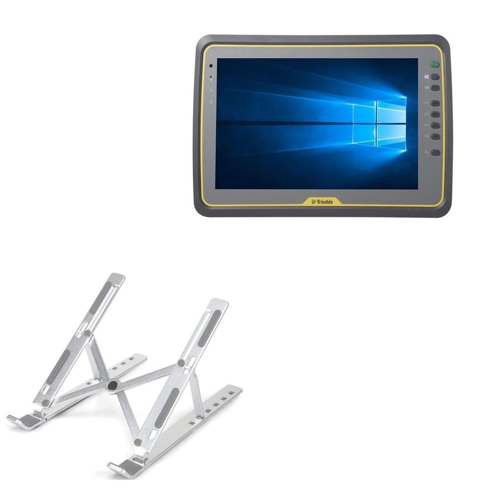 BoxWave Stand and Mount Compatible with Trimble Kenai - Compact QuickSwitch Stand, Portable Multi Angle Viewing Foldable Riser - Metallic Silver