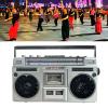 YSFHYAN Portable 1980s Retro-Style Music System,Deluxe Stereo AM/FM Radio Cassette Dual Speakers,Retro Boombox Player,Magnetic Tape/USB Playback,for Small Gatherings and Performances(Color:White) view 1