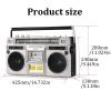 YSFHYAN Portable 1980s Retro-Style Music System,Deluxe Stereo AM/FM Radio Cassette Dual Speakers,Retro Boombox Player,Magnetic Tape/USB Playback,for Small Gatherings and Performances(Color:White) view 2