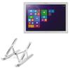 BoxWave Stand and Mount Compatible With Panasonic Toughpad 4K FZ-Y1 - Compact QuickSwitch Stand, Portable Multi Angle Viewing Foldable Riser - Metallic Silver view 1