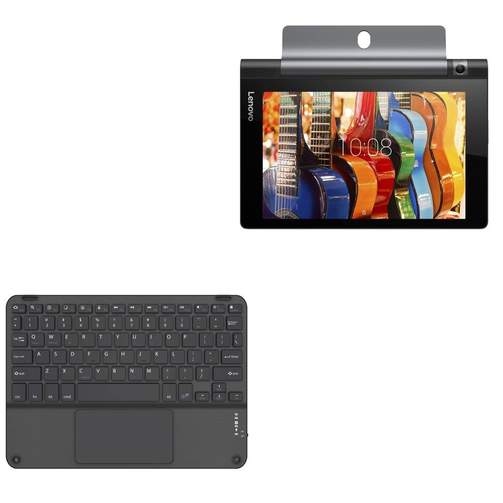 BoxWave Keyboard Compatible with Lenovo Yoga Tab 3 8 - SlimKeys Bluetooth Keyboard with Trackpad, Portable Slim TouchPad - Jet Black