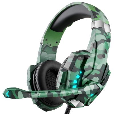 Docooler Gaming Headset with Microphone, Over Ear Game Headset with 40mm HiFi Drivers, 120 Adjustable Mic, Memory Foam Ear Cushions for PC Laptop Mobile Console (Green)