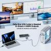 4 Monitors KVM Switch 2 Computers 1080P@60Hz,USB 3.0 KVM Switch Quad Monitor for 2 PC Share 4 Monitor and Keyboard Mouse Printer,with Wired Remote and 2 USB Cables,Driver Installation is Required view 4