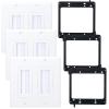 3 Pack 2 Gang Brush Wall Plate, Cable Pass Through Wire Hider for Cable Management, Compatible with Ethernet Cables, HDMI Cables & Home Theater Systems view 1