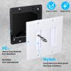 3 Pack 2 Gang Brush Wall Plate, Cable Pass Through Wire Hider for Cable Management, Compatible with Ethernet Cables, HDMI Cables & Home Theater Systems view 3